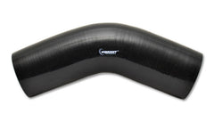 Vibrant 4 Ply Reinforced Silicone Elbow Connector - 1.75in I.D. - 45 deg. Elbow (BLACK) - eliteracefab.com
