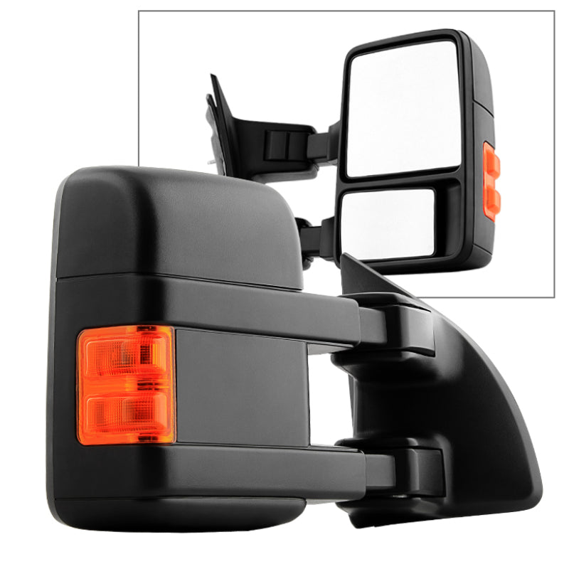 Xtune Ford Superduty 99-14 Manual Extendable Manual Adjust Mirror Amber- Right MIR-FDSD08S-MA-AM-R - eliteracefab.com