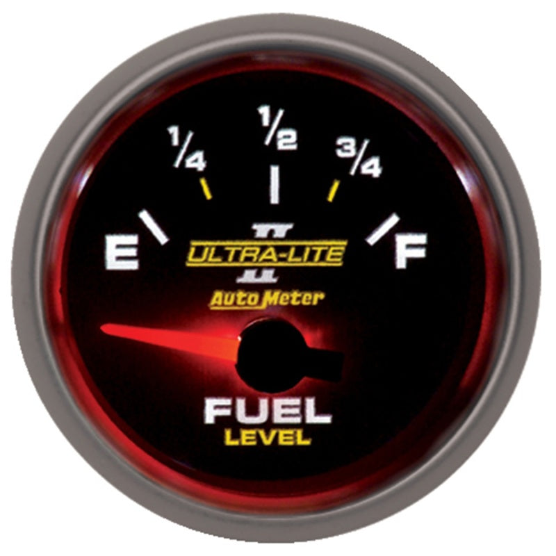 Autometer Ultra-Lite II 2-1/16in 0 OHMS Empty / 90 OHMS Full Electronic Fuel Level Gauge 4913