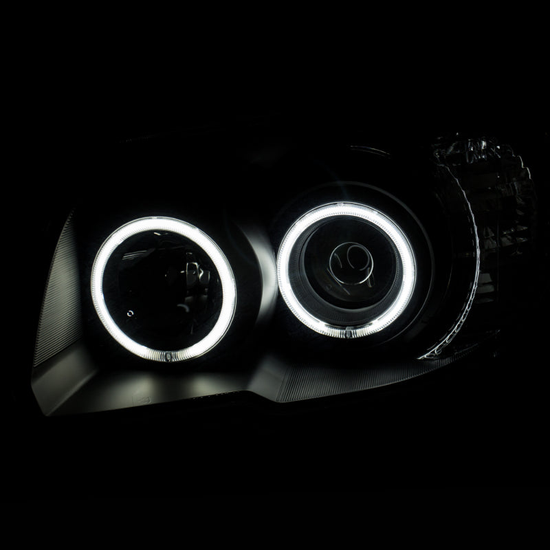 ANZO USA Toyota 4runner Projector Headlights W/ Halo Black; 2006-2009 - eliteracefab.com
