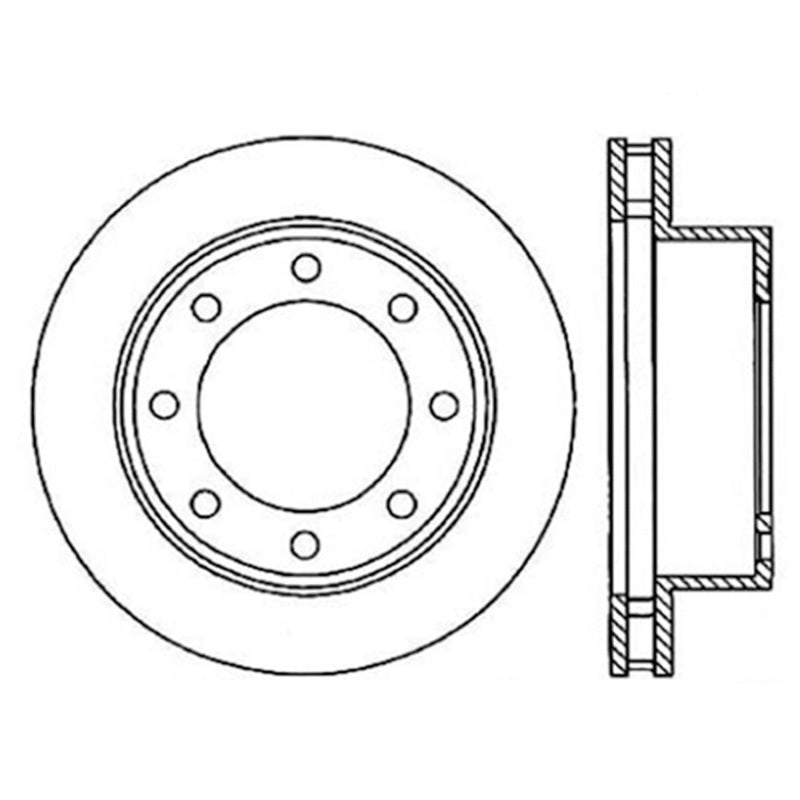 STOPTECH POWER SLOT 00-05 FORD EXCURSION / 99-04 F250/F350 FRONT LEFT SLOTTED CRYO BRAKE ROTOR, 126.65086CSL - eliteracefab.com