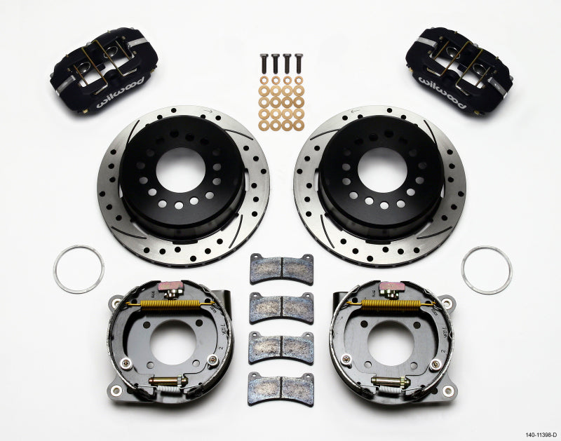 Wilwood Dynapro Low-Profile 11.00in P-Brake Kit Drilled Chevy 12 Bolt 2.75in Off w/ C-Clips - eliteracefab.com