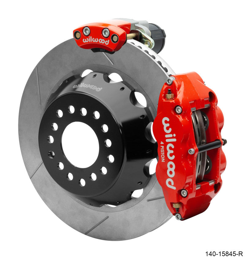 Wilwood Narrow Superlite 4R Rear P-Brk Kit 14.00in Rotor Big Ford New Style 2.50in Offset - Red Wilwood
