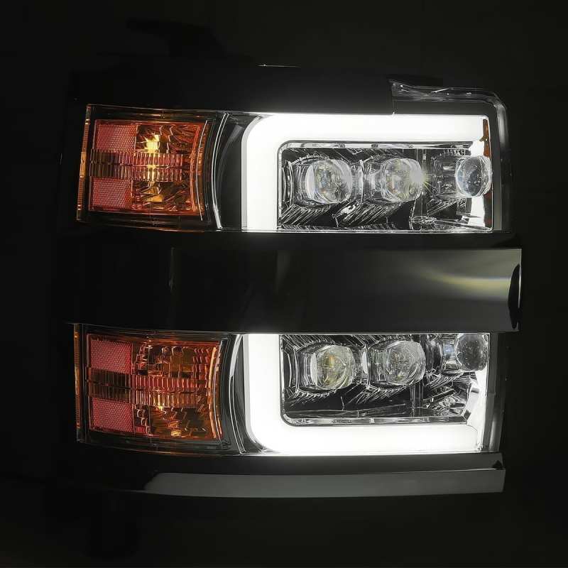 AlphaRex 880227 15-18 Chevy 2500HD NOVA LED Proj Headlights Plank Style Black w/Activ Light/Seq Signal/DRL