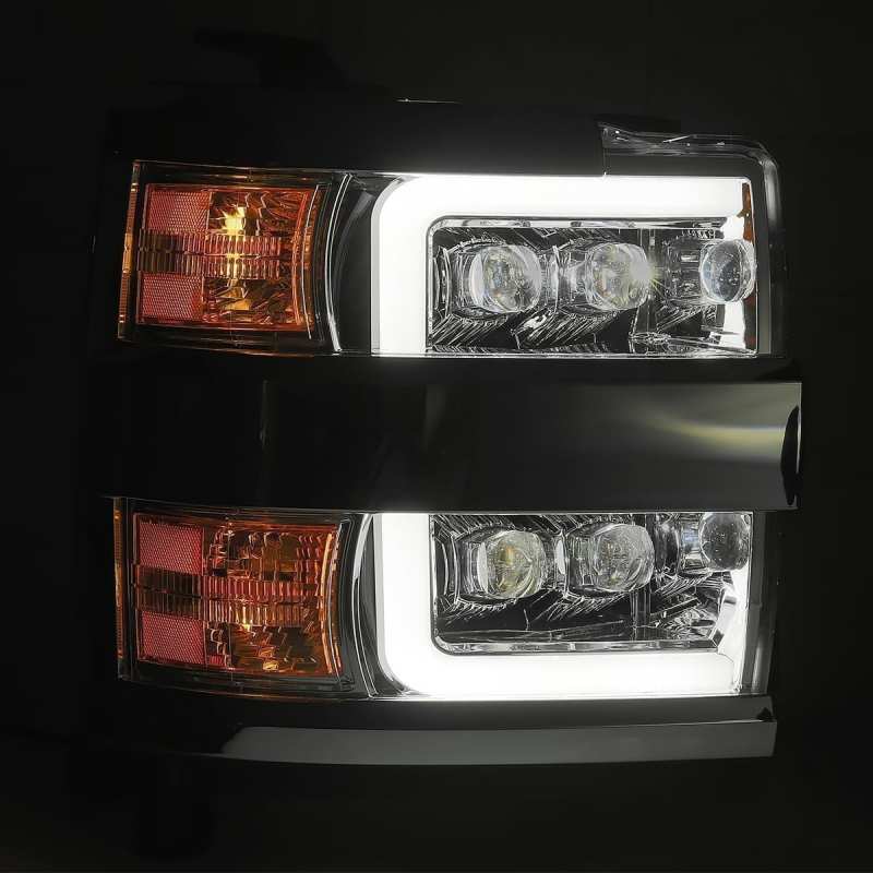 AlphaRex 880229 15-18 Chevy 2500HD NOVA LED Proj Headlight Plank Style Jet Blk w/Activ Light/Seq Signal/DRL