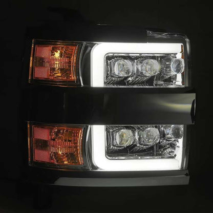 AlphaRex 880229 15-18 Chevy 2500HD NOVA LED Proj Headlight Plank Style Jet Blk w/Activ Light/Seq Signal/DRL