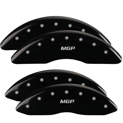 MGP 4 Caliper Covers Engraved Front & Rear MGP Black Finish Silver Char 2016 Buick Regal MGP