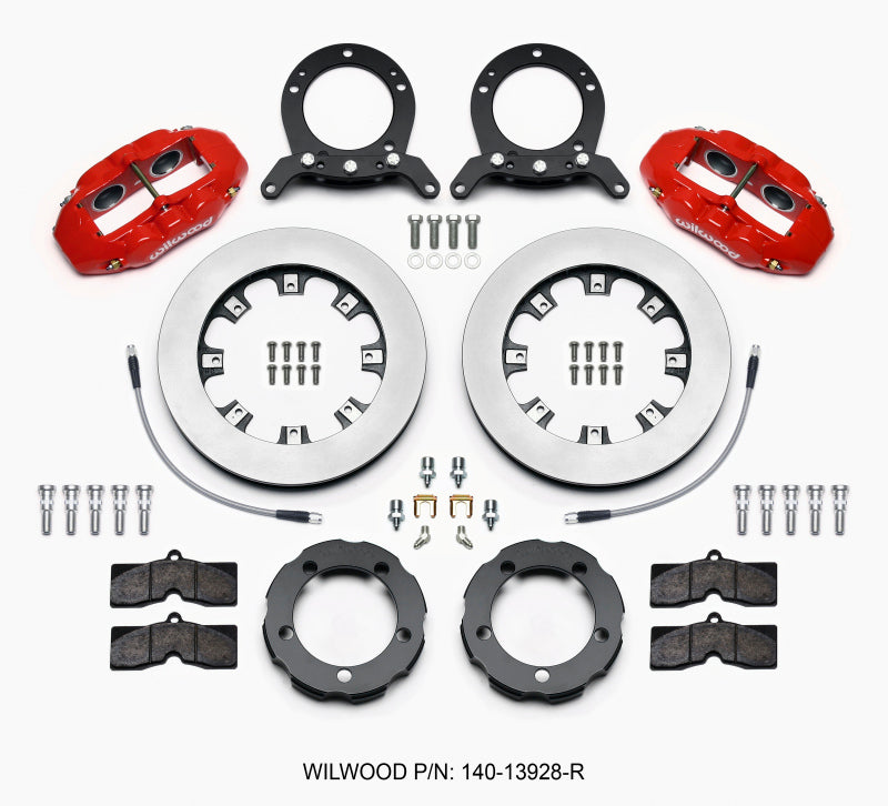 Wilwood D8 Front Hat Kit 12.19in Rotor Red 76-77 Ford Bronco Dana 44 w/Lines Wilwood