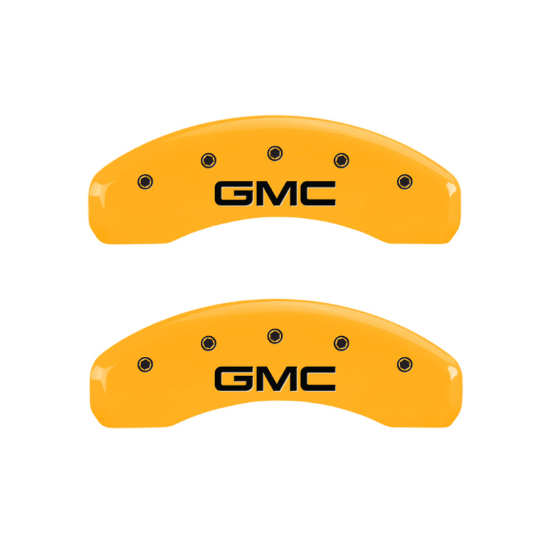 MGP 4 Caliper Covers Engraved Front & Rear GMC Yellow Finish Black Char 2008 GMC Envoy MGP