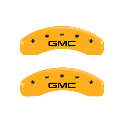 MGP 4 Caliper Covers Engraved Front & Rear GMC Yellow Finish Black Char 2005 GMC Envoy XL MGP