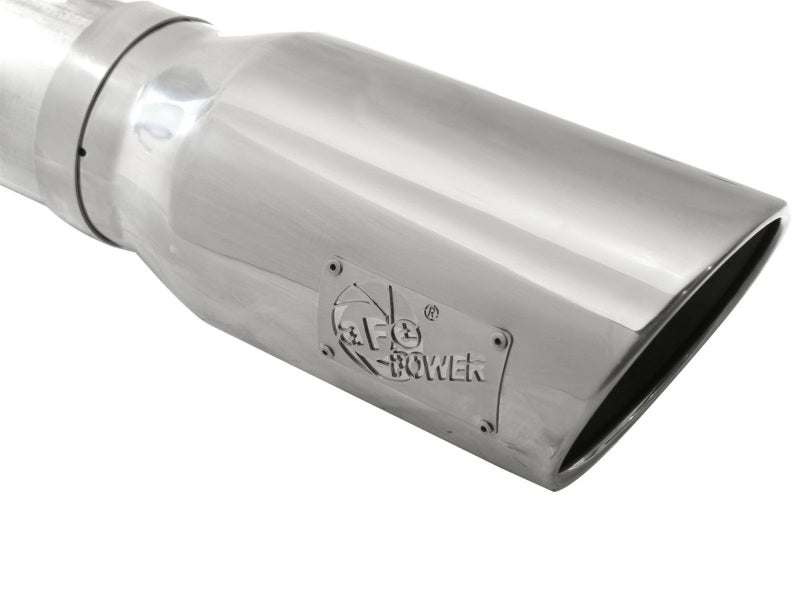 aFe Atlas Exhausts 5in DPF-Back Aluminized Steel Exhaust 2015 Ford Diesel V8 6.7L (td) Polished Tip - eliteracefab.com