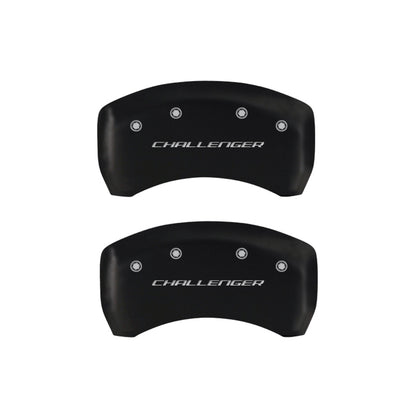 MGP 4 Caliper Covers Engraved Front & Rear Block/Challenger Red finish silver ch MGP