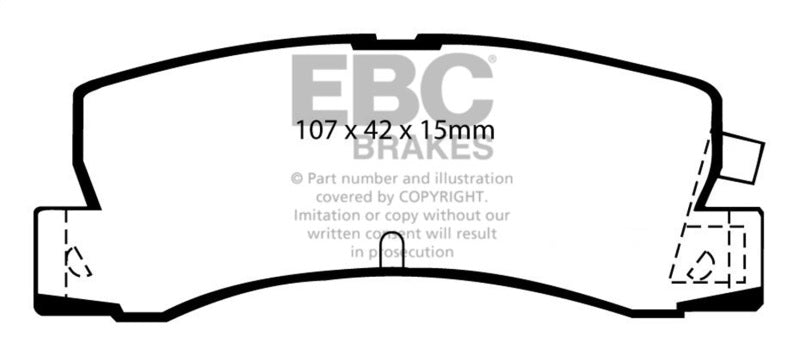 EBC 86-92 Toyota Corolla 1.6 Yellowstuff Rear Brake Pads - eliteracefab.com