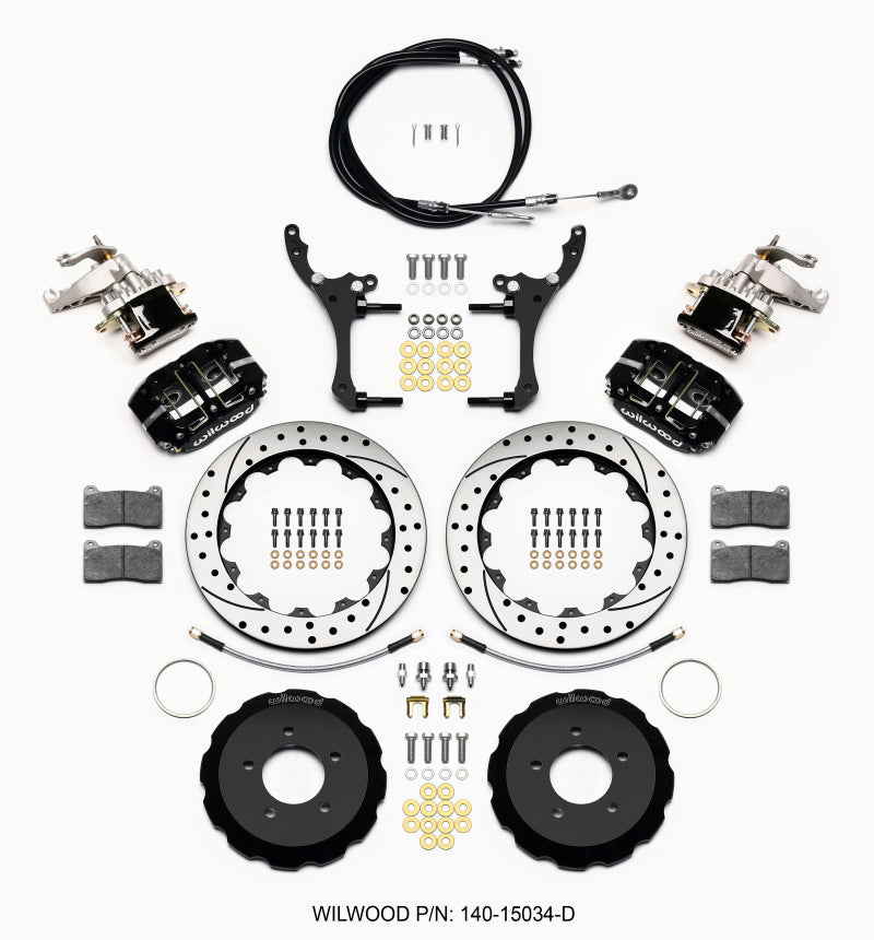 Wilwood Dynapro Radial4 / MC4 Rear Kit 12.88 Drilled 2006-15 Miata w/Lines & Cables Wilwood