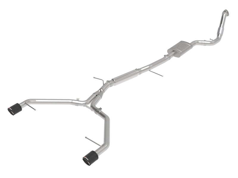 aFe 17-19 Audi A4 (B9) MACH Force-Xp 3in to 2.5in 304 SS Cat-Back Exhaust System-Dual Carbon Tips aFe