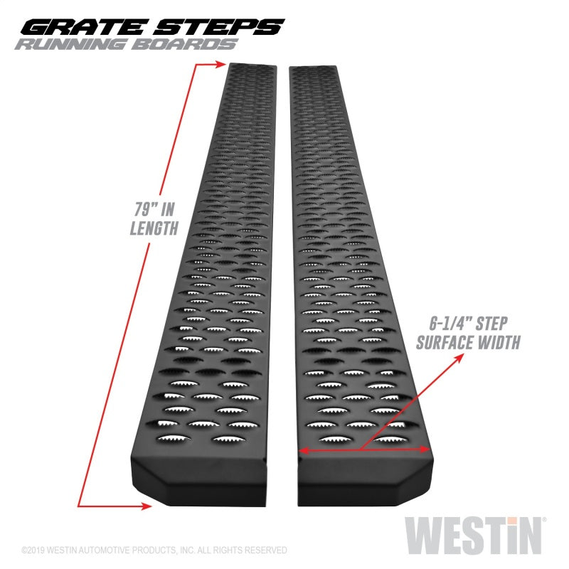 Westin Grate Steps Running Boards 79 in - Textured Black - eliteracefab.com