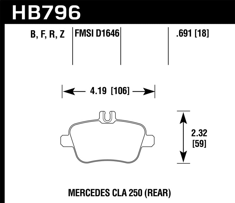 Hawk Performance HPS 5.0 Rear Brake Pads - HB796B.691 Hawk Performance