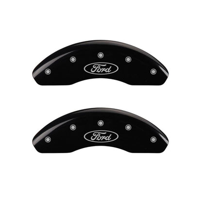 MGP 4 Caliper Covers Engraved Front Mustang Engraved Rear SN95/GT Black finish silver ch - eliteracefab.com