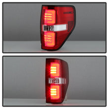 Load image into Gallery viewer, Spyder 09-14 Ford F150 V2 Light Bar LED Tail Lights - Red Clear (ALT-YD-FF15009V2-LBLED-RC)