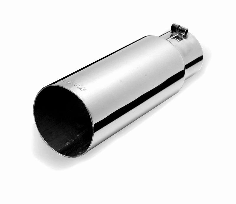 Gibson Rolled Edge Angle-Cut Tip - 4in OD/3.5in Inlet/12in Length - Stainless Gibson