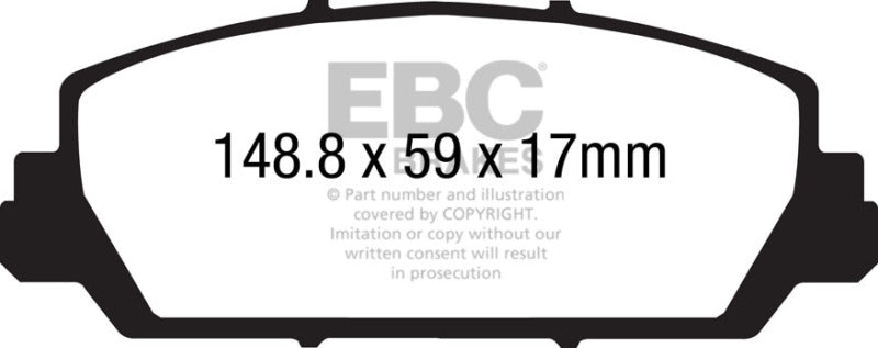 EBC 12+ Acura RDX 3.5 Yellowstuff Front Brake Pads - eliteracefab.com