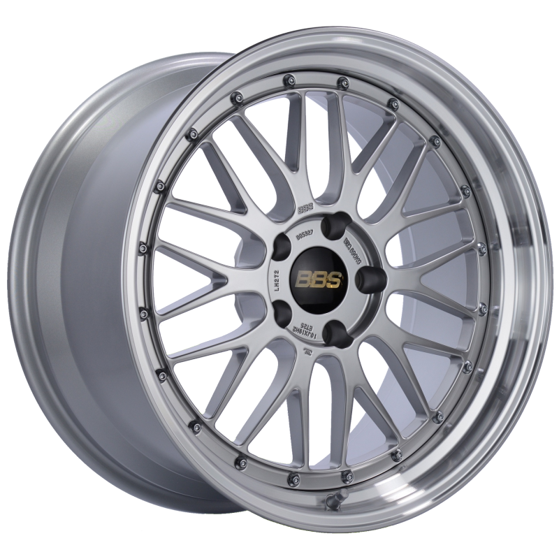 BBS LM 19x10 5x120 ET25 Diamond Silver Center Diamond Cut Lip Wheel -82mm PFS/Clip Required BBS