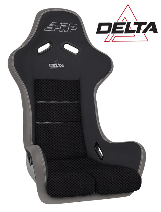 PRP Delta Composite Seat- Black/Grey (PRP Silver Outline/Delta Silver- Silver Stitching) A37F-203