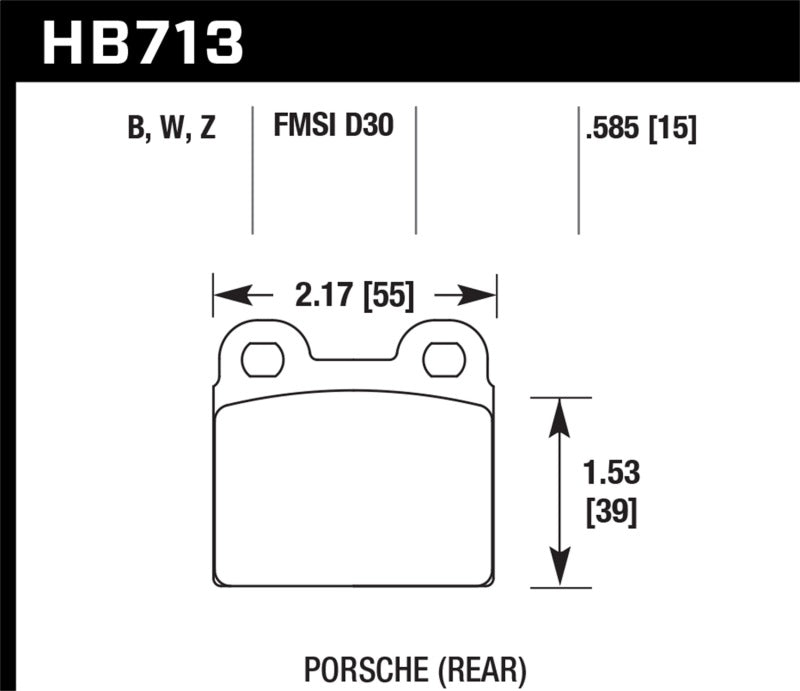 Hawk Performance DTC-30 Rear Brake Pads - HB713W.585