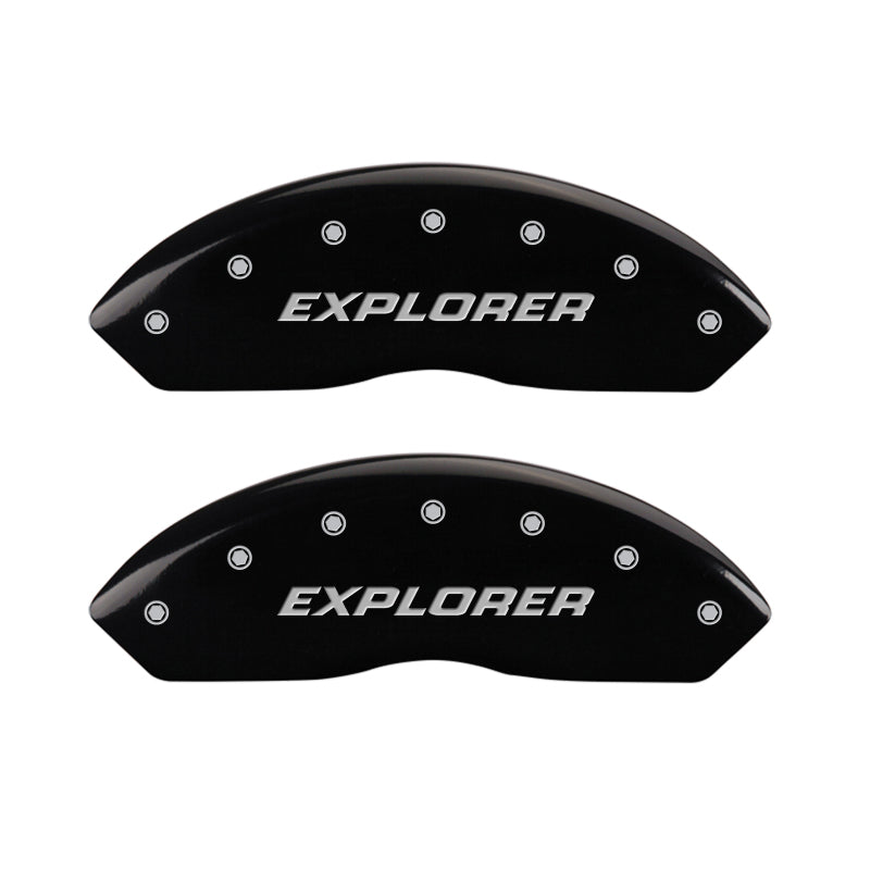 MGP 4 Caliper Covers Engraved Front & Rear Explorer/2011 Black Finish Silver Char 2010 Ford Explorer MGP