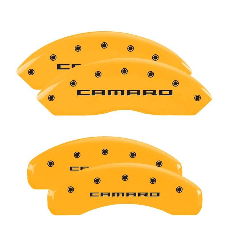 MGP 4 Caliper Covers Engraved Front & Rear MGP Yellow finish black ch MGP