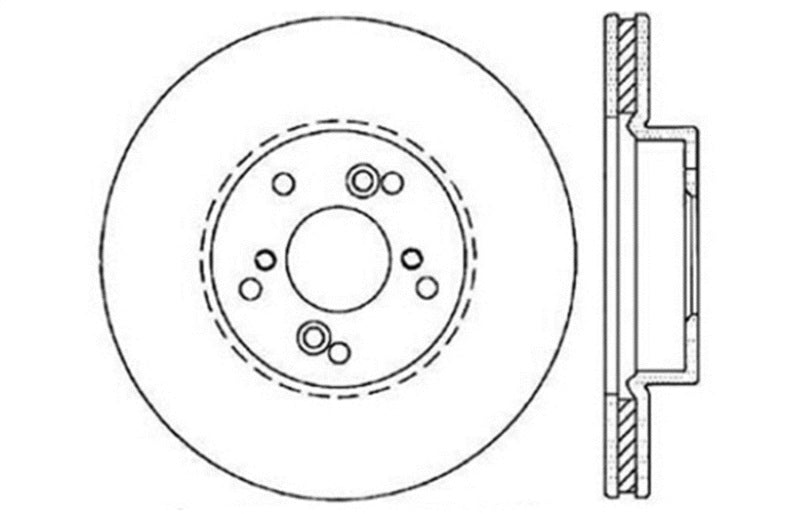 STOPTECH 99-08 ACURA TL (STD CALIBER) / 01-03 CL / 04-09 TSX CROSS DRILLED LEFT FRONT ROTOR, 128.40046L - eliteracefab.com