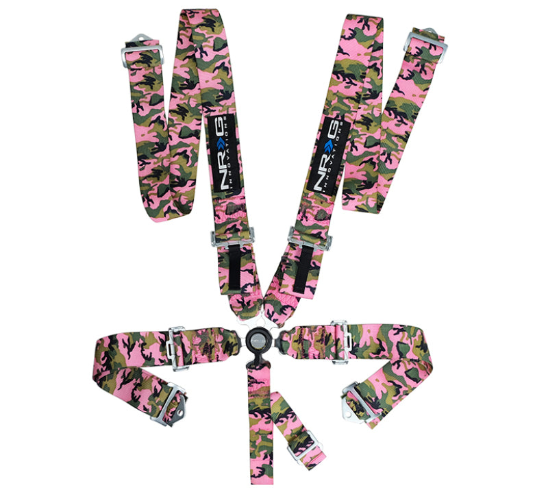 NRG SFI 16.1 5pt 3in. Seat Belt Harness/ Cam Lock - Pink Camo.