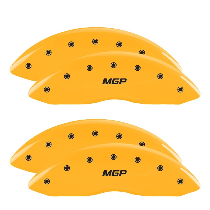 MGP 4 Caliper Covers Engraved Front & Rear Oval Logo/Ford Yellow Finish Black Char 2009 Ford F-150 MGP