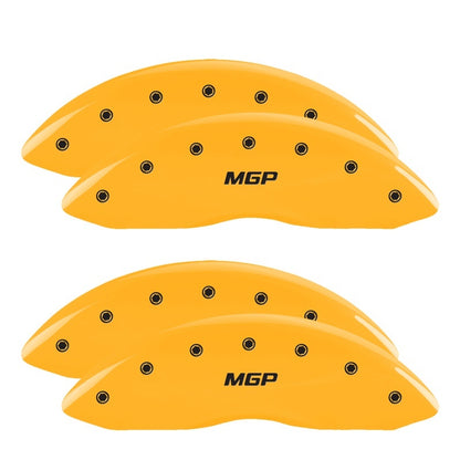 MGP 4 Caliper Covers Engraved Front & Rear MGP Yellow Finish Black Char 2006 Ford F-350 Super Duty MGP
