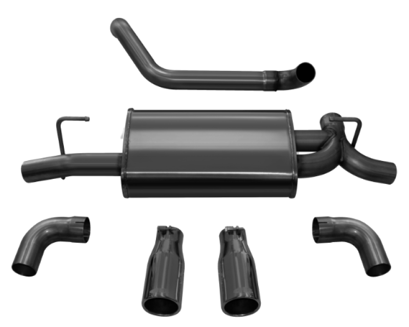 Corsa 18+ Jeep Wrangler JL 2.5in Dual Rear Exit Black Tips Sport Axle-Back Exhaust CORSA Performance