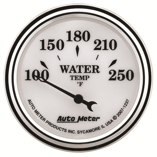 AutoMeter Gauge Water Temp 2-1/16in. 250 Deg. F Elec Old Tyme White II 1237