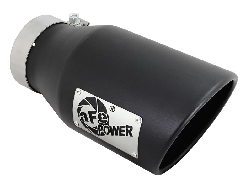 aFe Diesel Exhaust Tip Bolt On Black 4in Inlex x 6in Outlet x 12in - eliteracefab.com