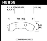 Hawk Performance Ceramic Front Brake Pads - HB658Z.570