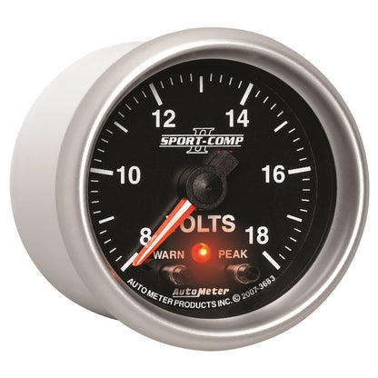 Autometer Sport-Comp II 2-1/16in Digital Voltometer Gauge - 18V 3683