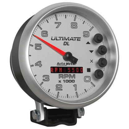 AutoMeter Gauge Tach 5in. 9K RPM Pedestal Datalogging Ultimate Dl Playback Silver 6894