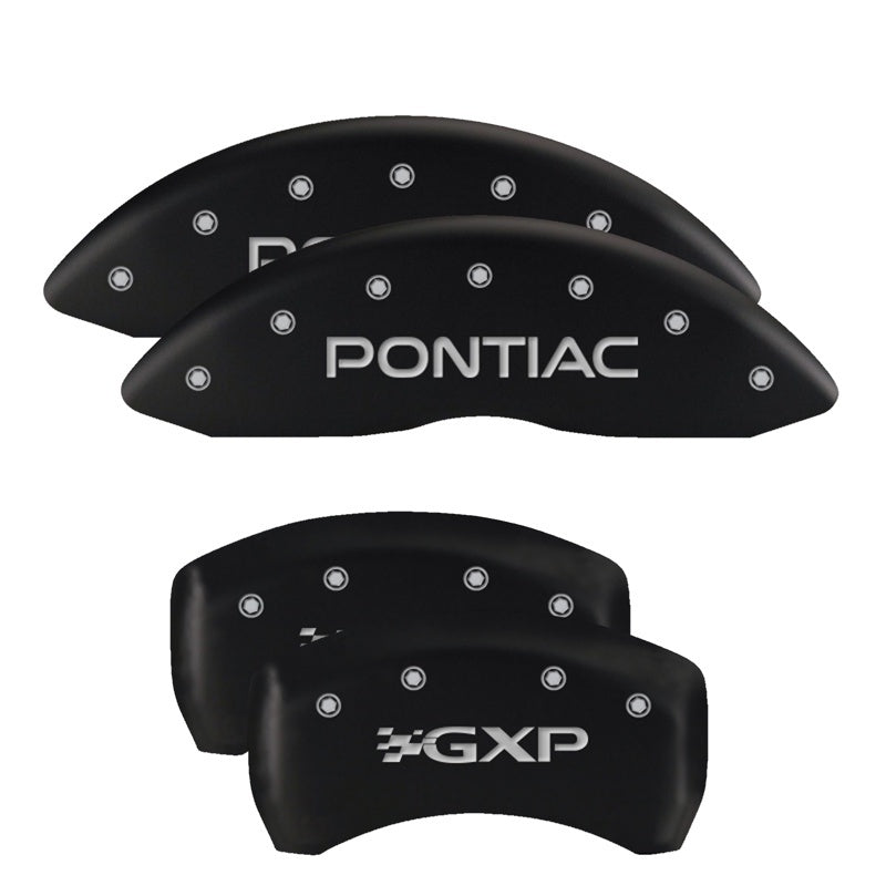 MGP 4 Caliper Covers Engraved Front & Rear MGP Black finish silver ch MGP