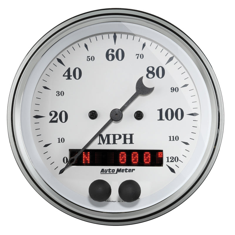 AutoMeter Gauge Speedometer 3-3/8in. 120MPH Gps Old Tyme White 1649