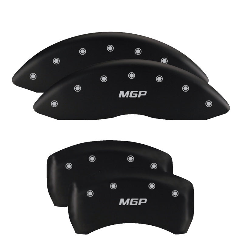 MGP 4 Caliper Covers Engraved Front & Rear With out stripes/Dodge Black finish silver ch MGP