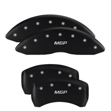 Load image into Gallery viewer, MGP 4 Caliper Covers Engraved Front &amp; Rear With out stripes/Dodge Black finish silver ch MGP