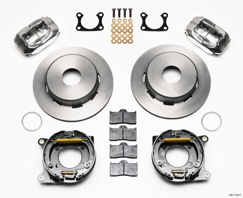 Wilwood Forged Dynalite P/S Park Brake Kit Polished Big Ford 2.36in Offset Currie Blank Wilwood