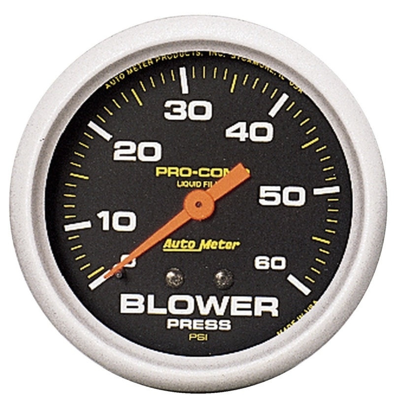 Autometer Blower Pressure w/ Memory 60PSI Liquid Filled Mechanical Boost Gauge 5403