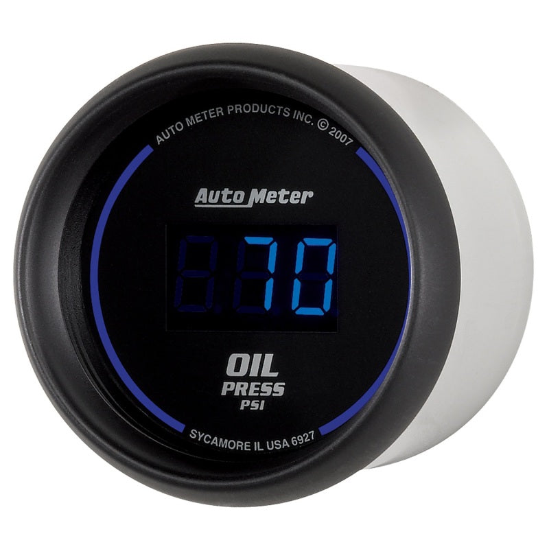 AutoMeter GAUGE; OIL PRESSURE; 2 1/16in.; 100PSI; DIGITAL; BLACK DIAL W/BLUE LED - eliteracefab.com
