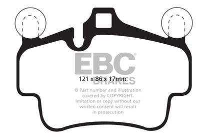 EBC 07-08 Porsche 911 (997) (Cast Iron Rotor only) 3.6 Carrera 2 Redstuff Front Brake Pads - eliteracefab.com