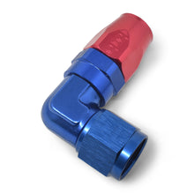 Load image into Gallery viewer, Russell Performance -8 AN Red/Blue 90 Degree Forged Aluminum Swivel Hose End