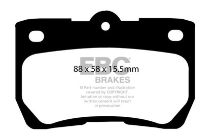 EBC 06-07 Lexus GS300 3.0 Yellowstuff Rear Brake Pads - eliteracefab.com